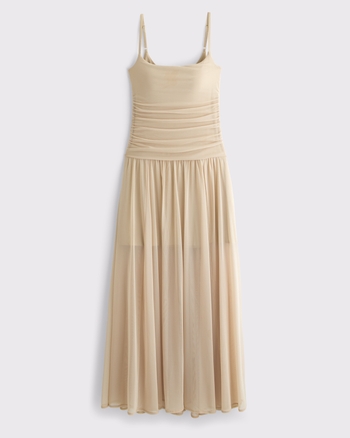 Bra-Free Flowy Sheer Maxi Dress