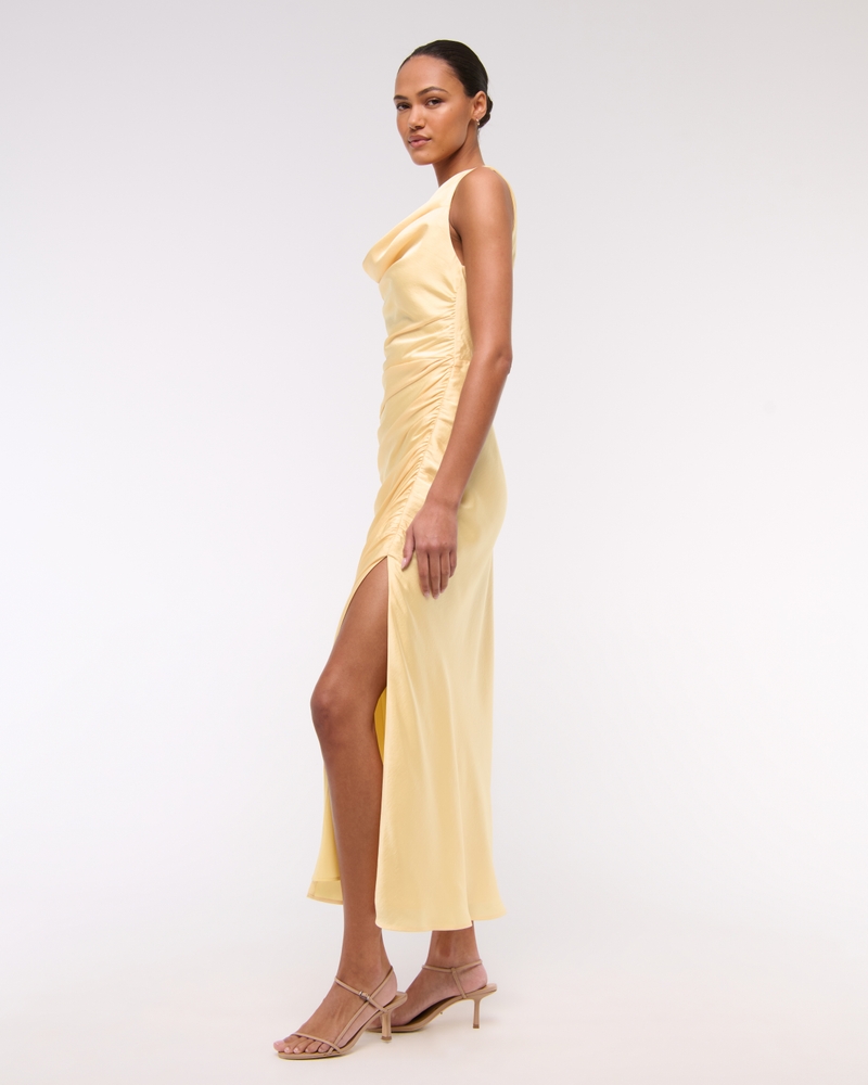 Cowl Neck Draped Maxi Dress