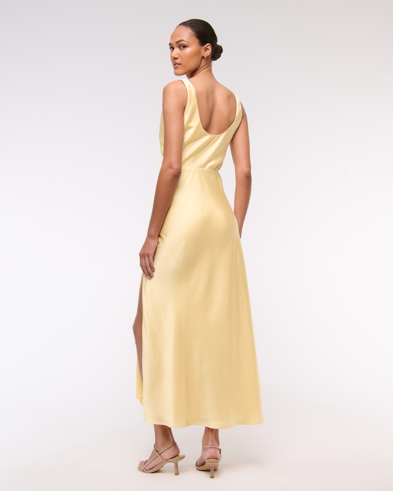 Cowl Neck Draped Maxi Dress