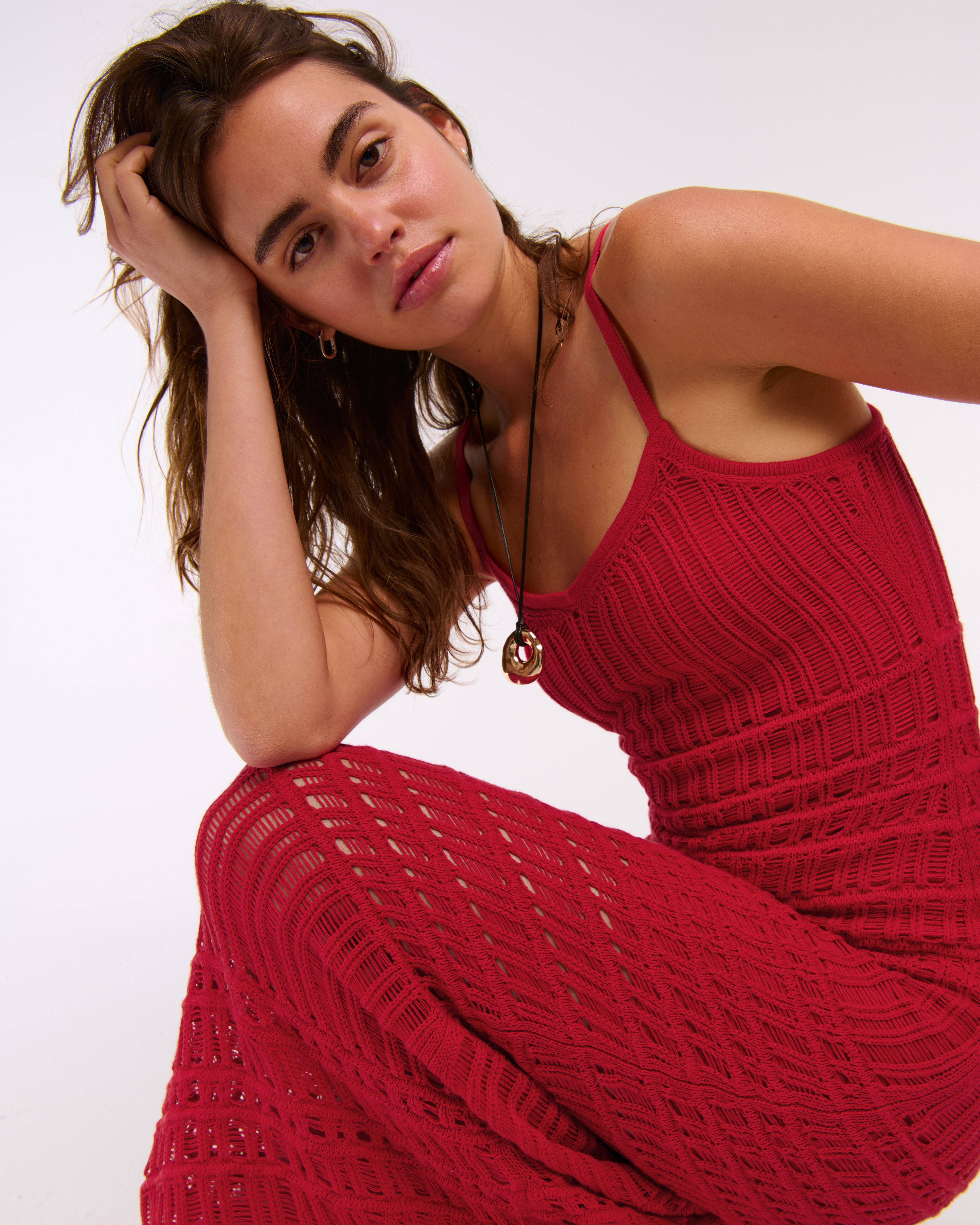 ワンピース Fallett crochet knit maxi dress 4FK682 Fallett crochet knit maxi dress 4FK682