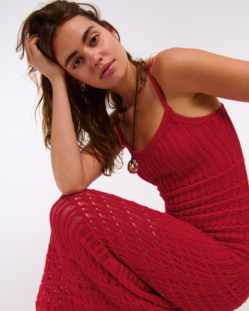 Crochet-Style Maxi Dress