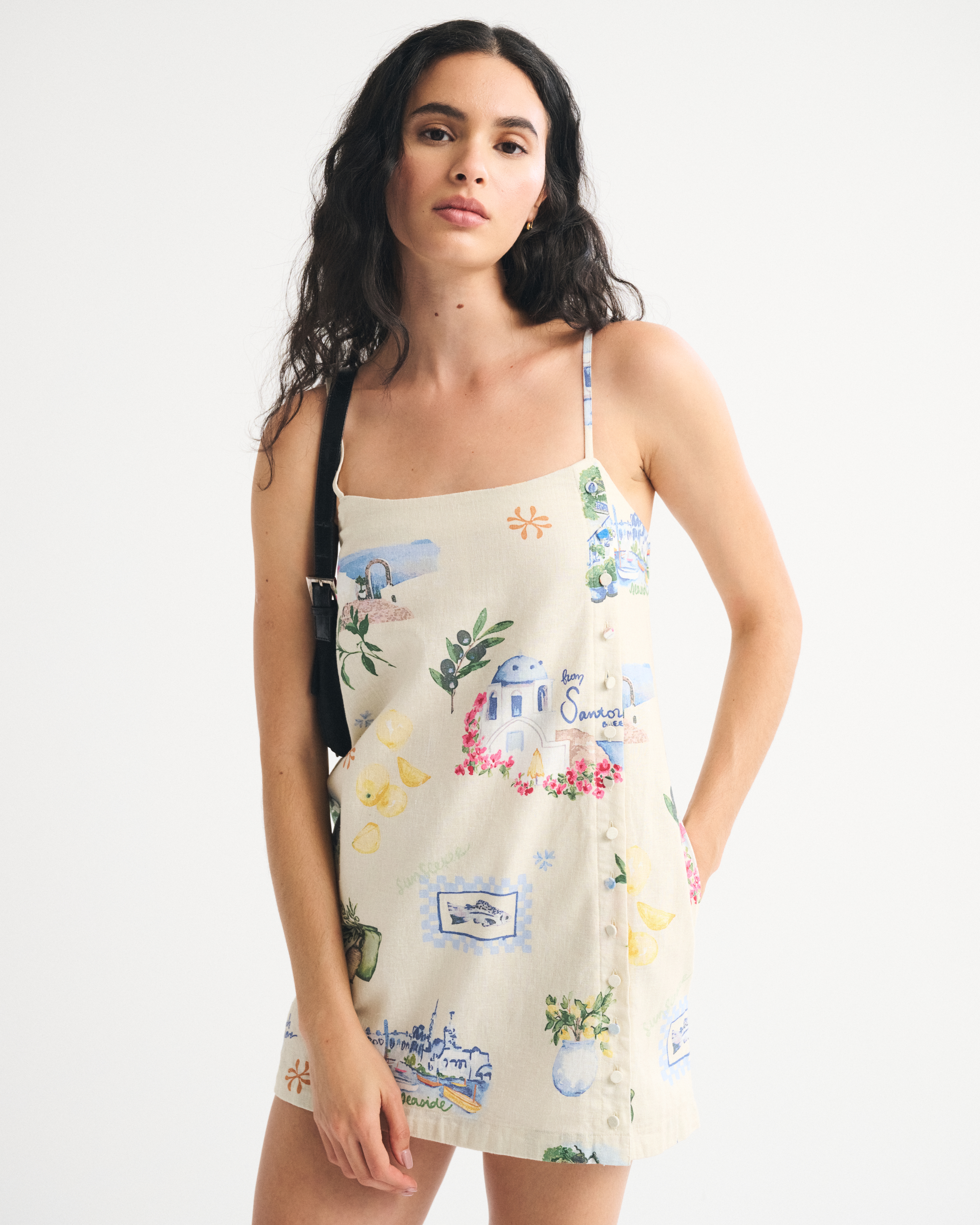 Abercrombie & Fitch Linen-blend Button Skort