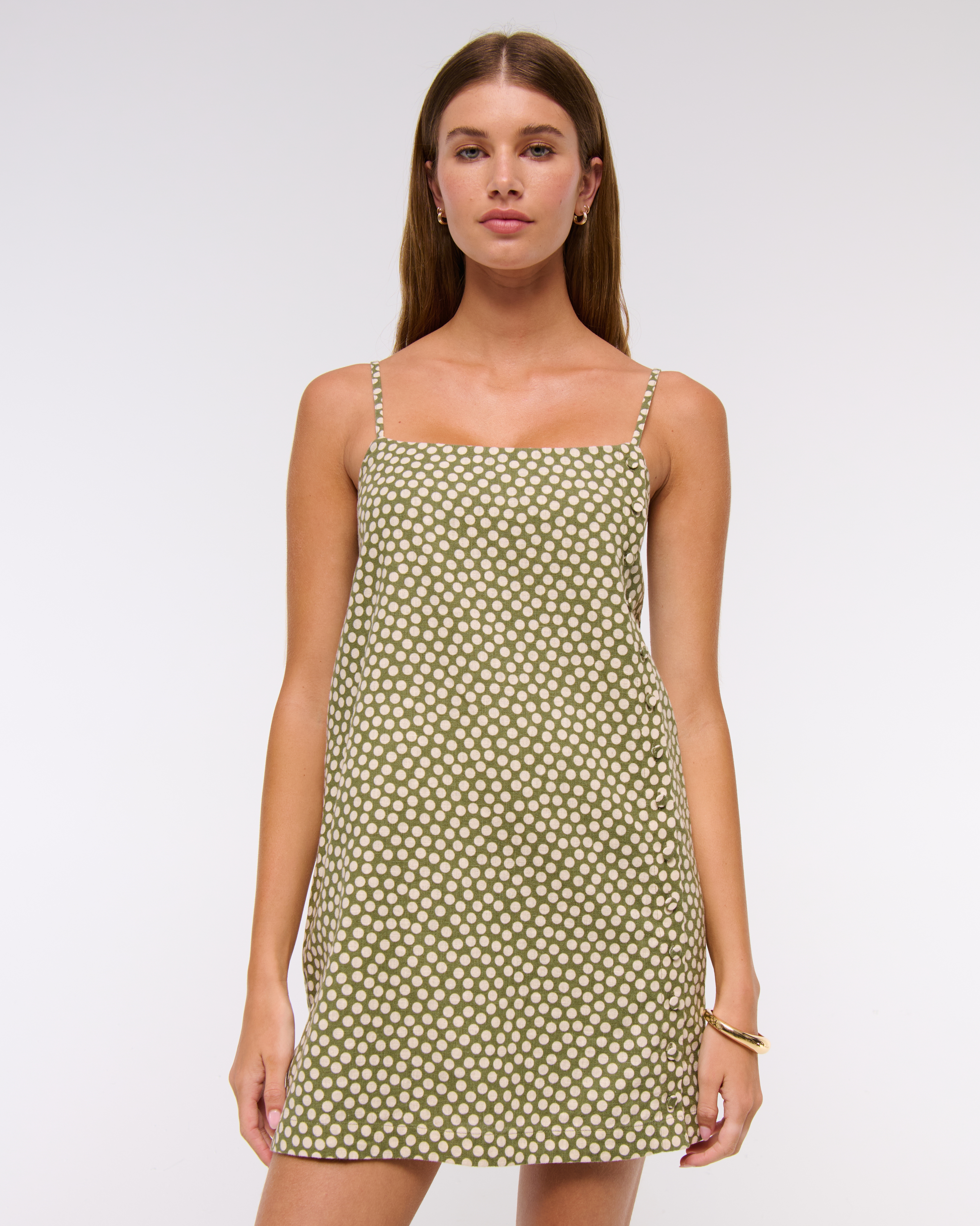 Abercrombie & Fitch Linen-blend Button Skort