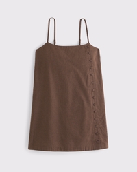 Linen-Blend Button Skort