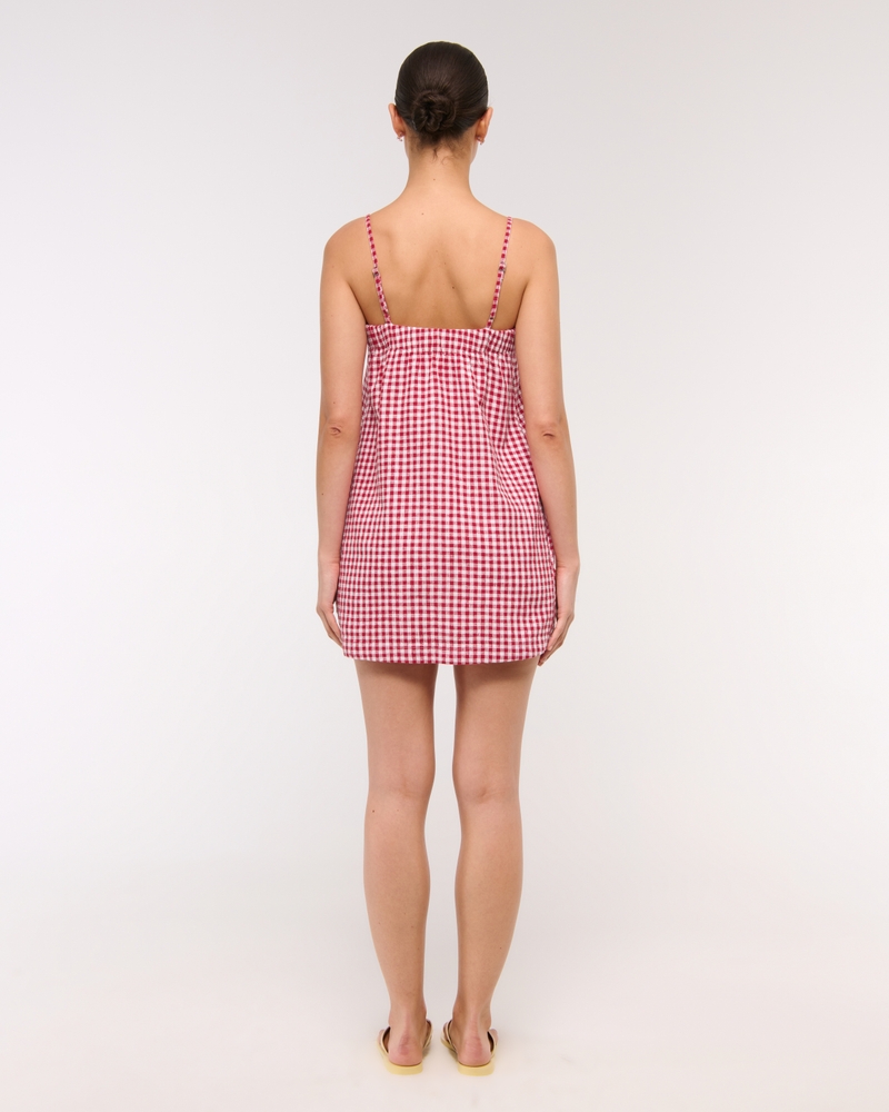 Linen-Blend Button Skort