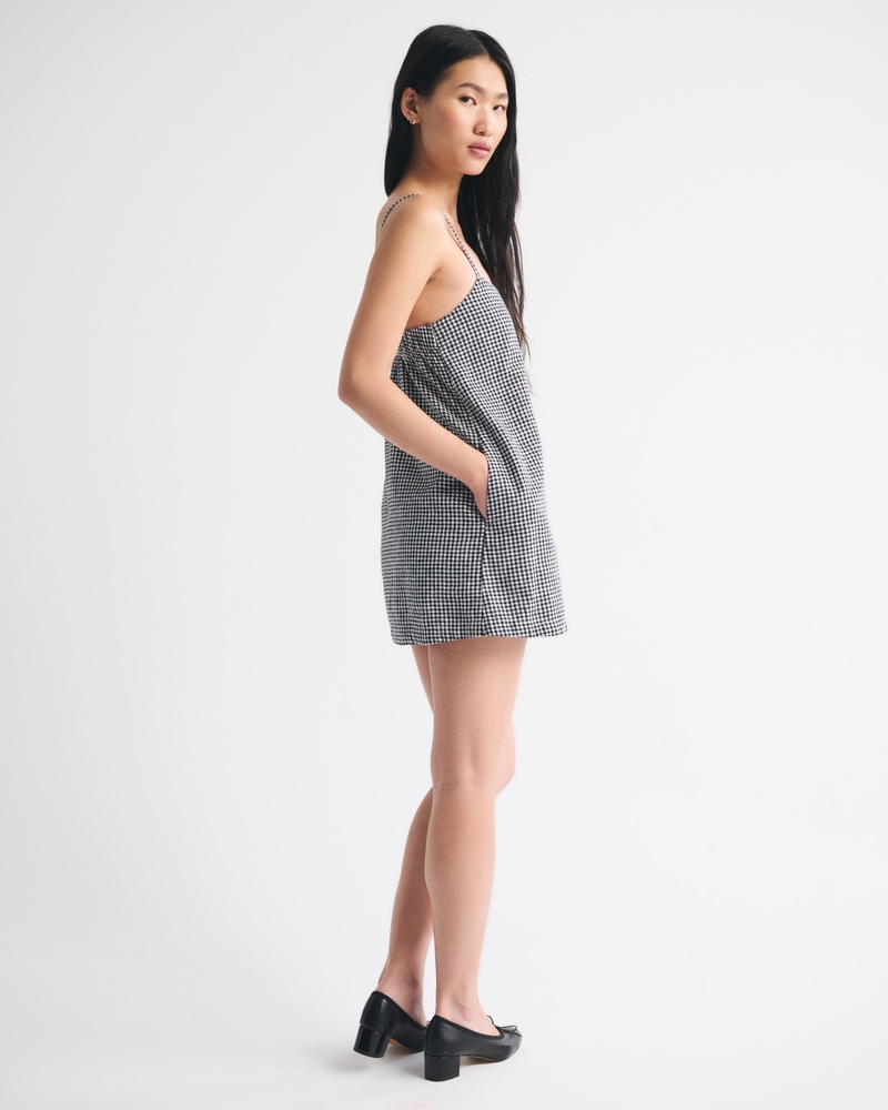 Women's Linen-Blend Button Skort | Women's Dresses | Abercrombie.com