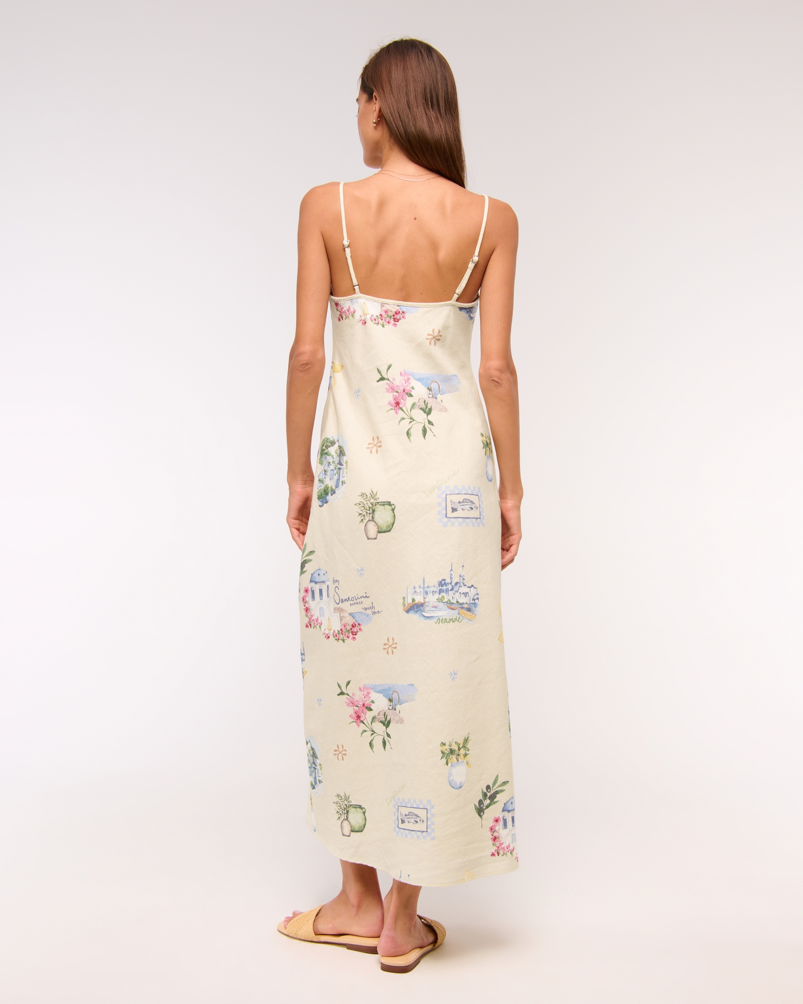 The A&F Julia Slip Linen-Blend Midi Dress