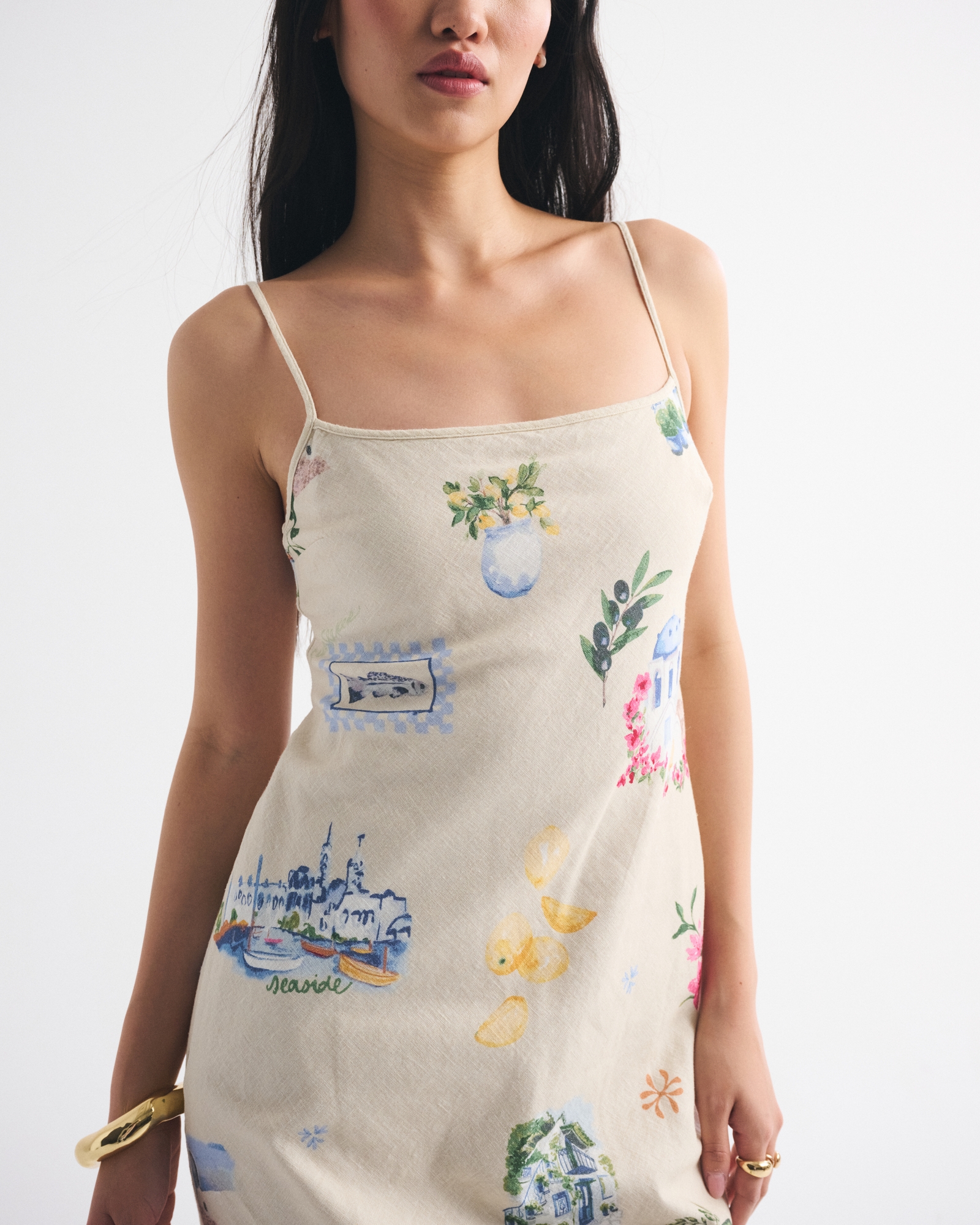 Women's The A&F Julia Slip Linen-Blend Midi Dress | Women's Clearance |  Abercrombie.com