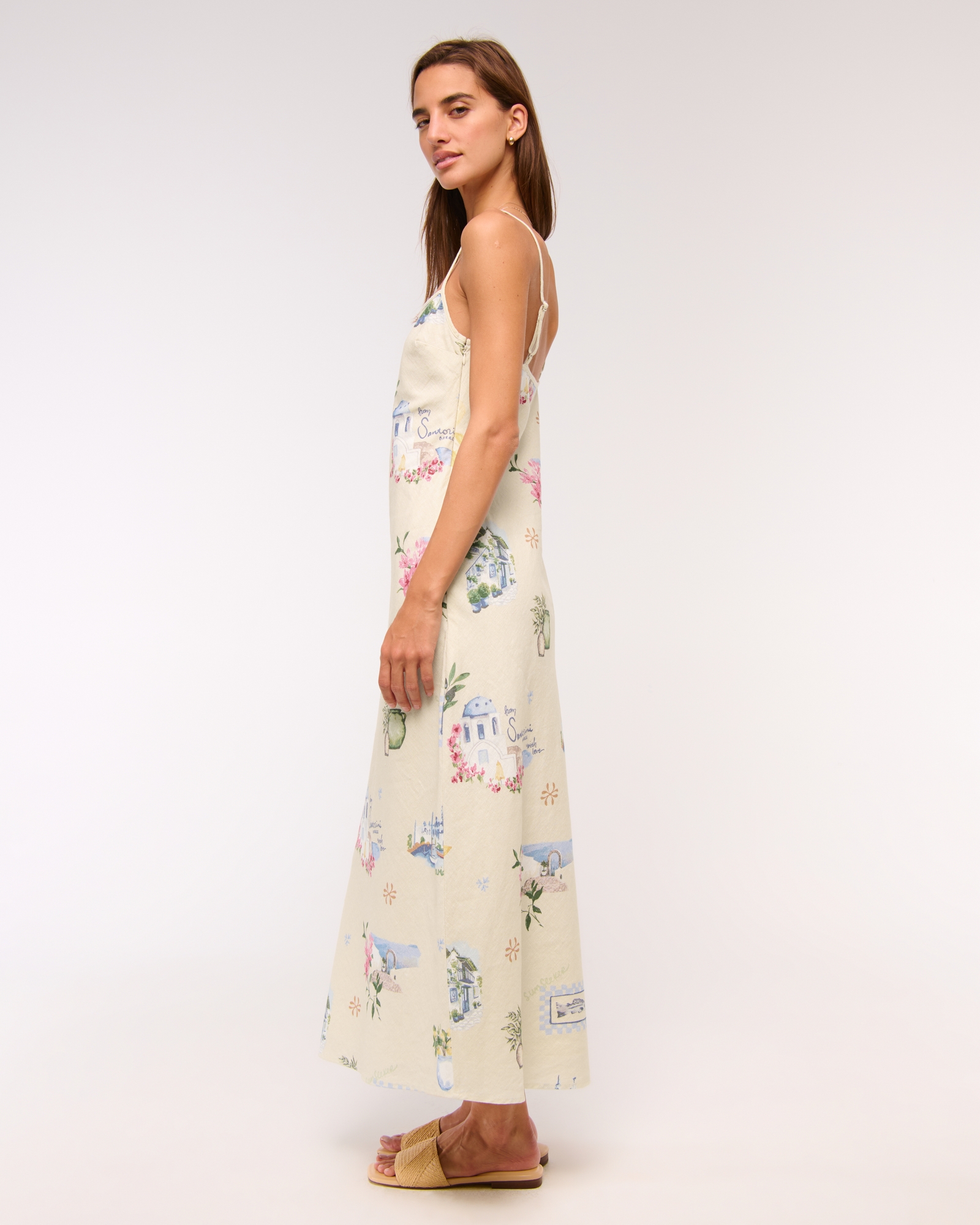 The A&F Julia Slip Linen-Blend Midi Dress