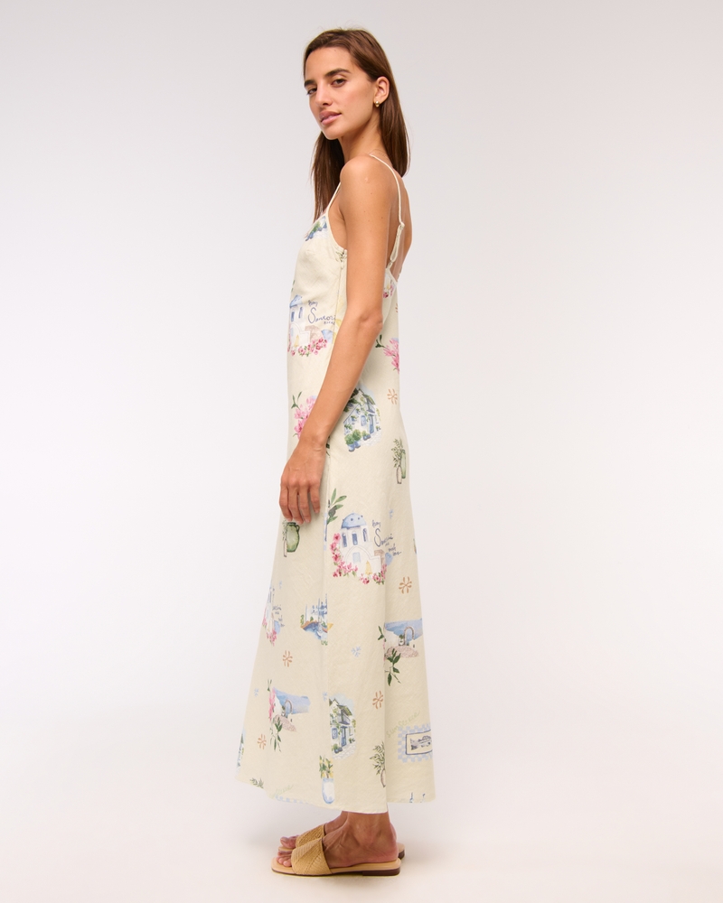 The A&F Julia Slip Linen-Blend Midi Dress