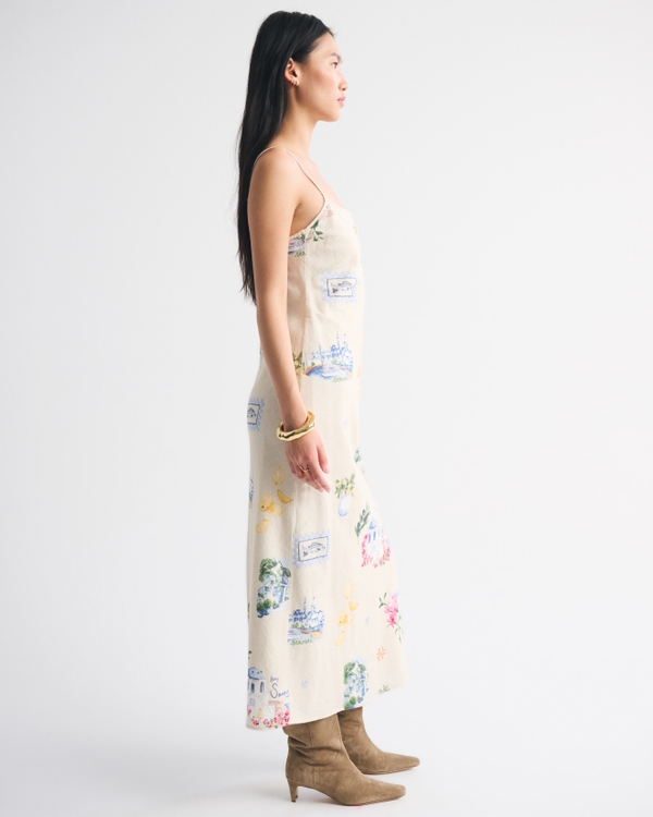 Women's The A&F Julia Slip Linen-Blend Midi Dress | Women's Clearance |  Abercrombie.com