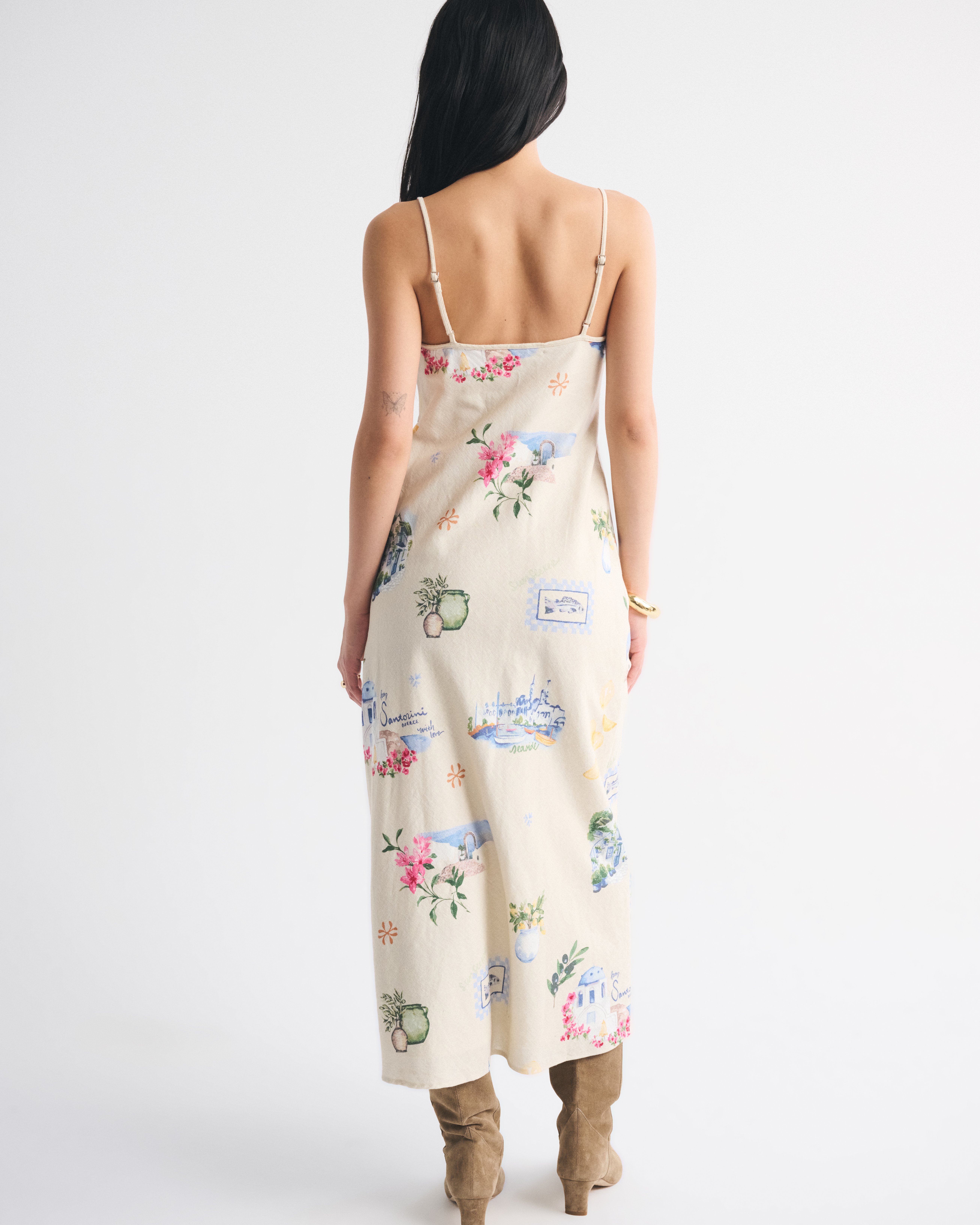 Abercrombie & Fitch The A&f Julia Slip Linen-blend Midi Dress