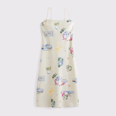 Женские платья Abercrombie & Fitch The A&F Julia Slip Linen-Blend Midi Dress