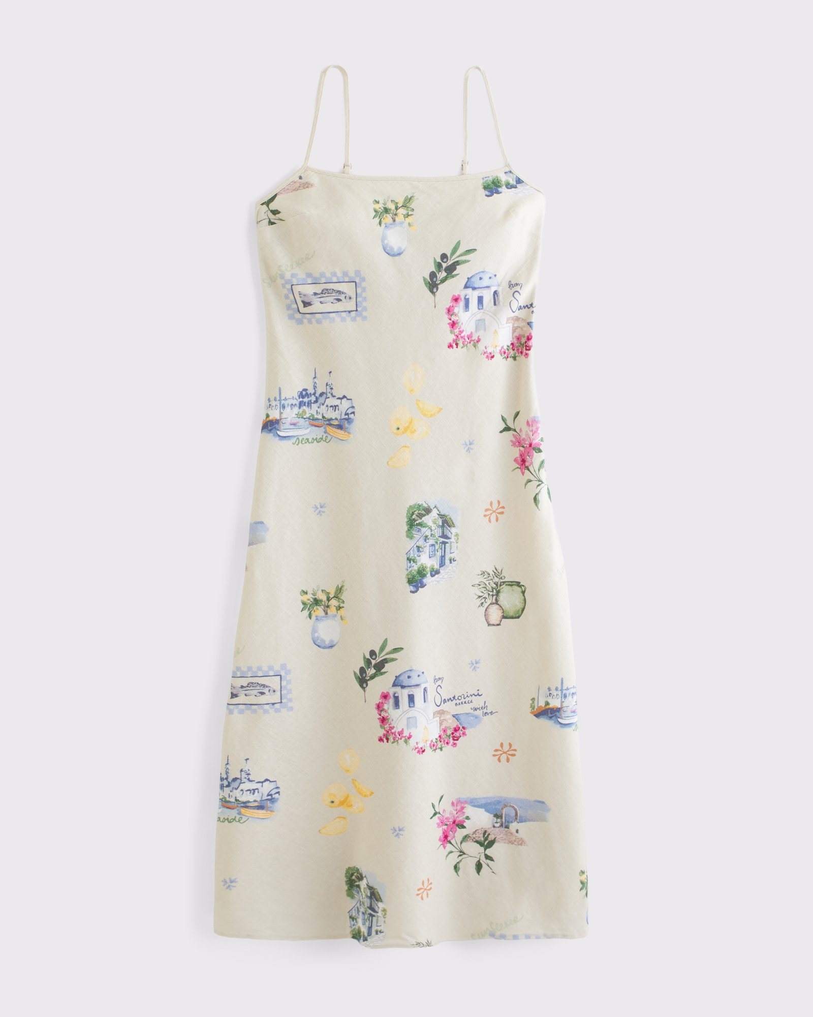 The A&F Julia Slip Linen-Blend Midi Dress