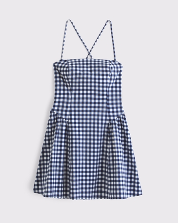 Damen Minikleid mit überkreuztem Design hinten und tiefer Taille | Damen Kleider und Jumpsuits | Abercrombie.com