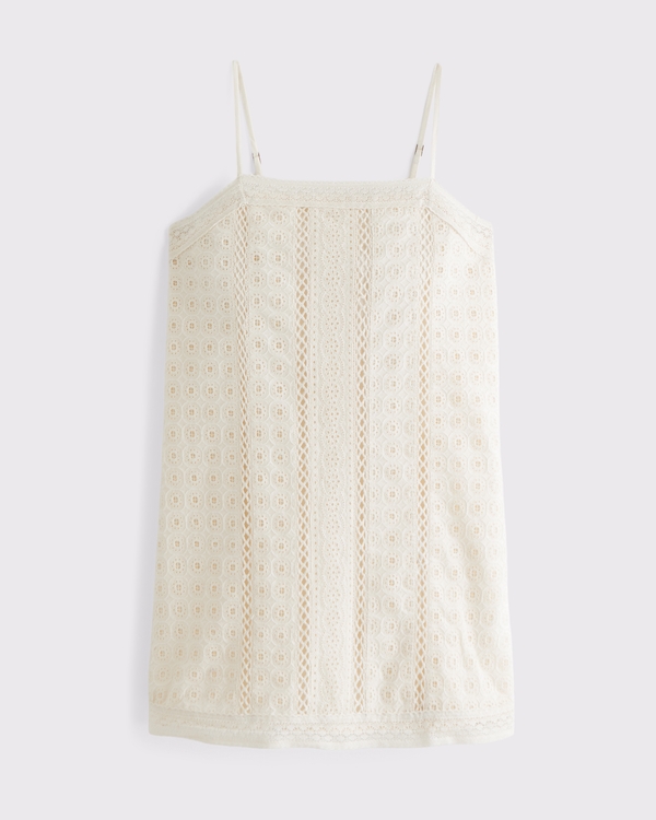 andrah lace shift mini dress Women's Lace Shift Mini Dress in Ivory | Size XL TALL