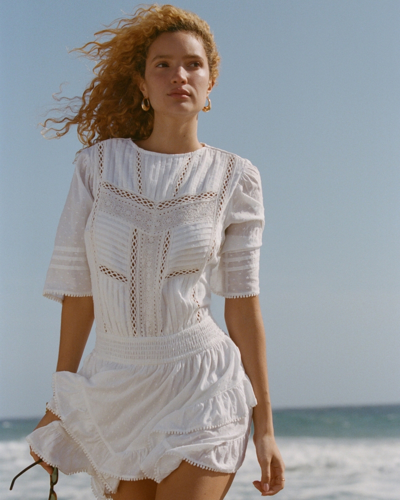 Short-Sleeve Easy Waist Ruffle Skort