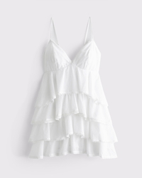 V-Neck Ruffle Tiered Mini Dress