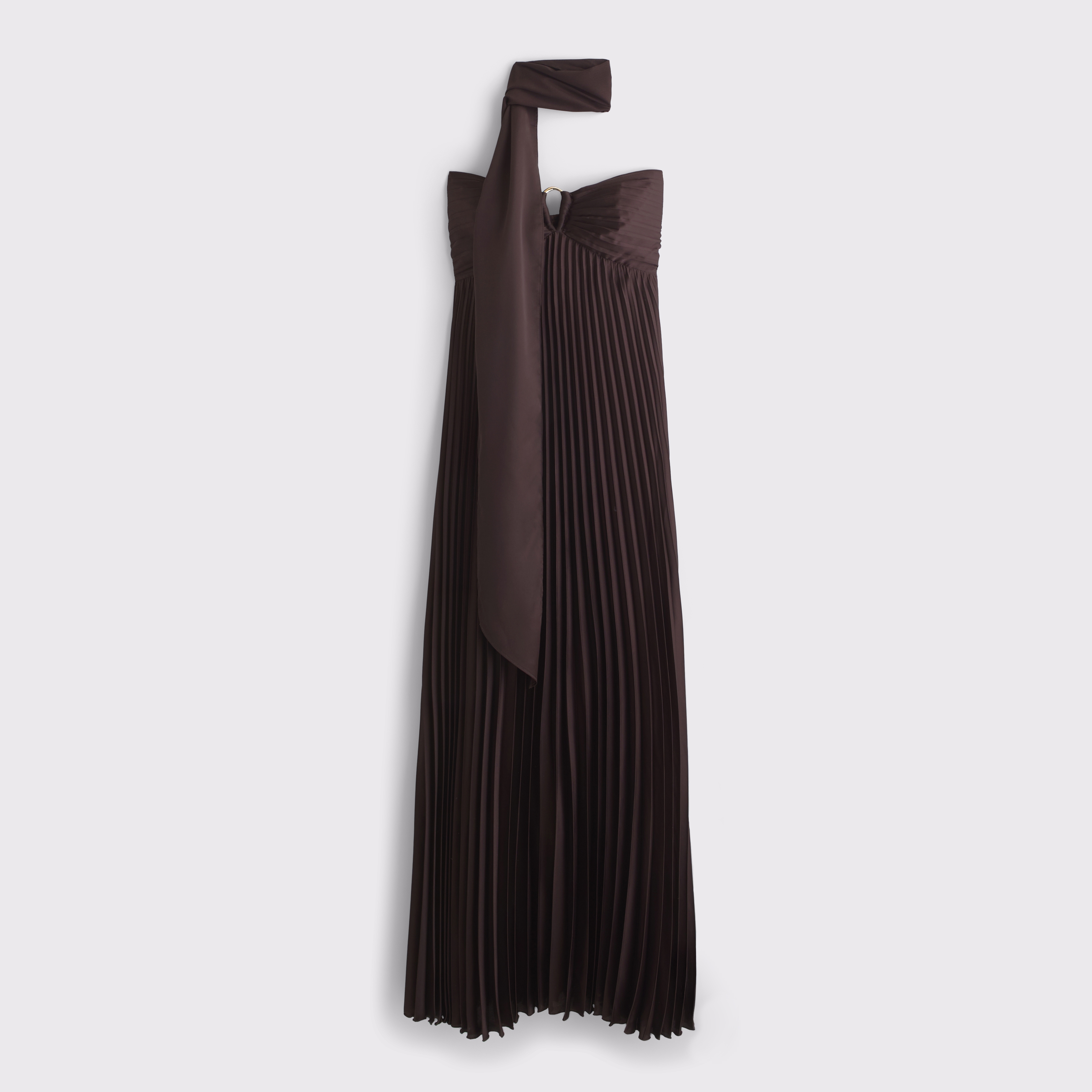 Abercrombie & Fitch The A&f Giselle Strapless Scarf Babydoll Maxi Dress In Brown
