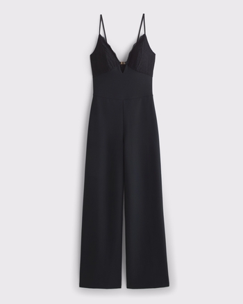 Hardware Lace-Trim Jumpsuit