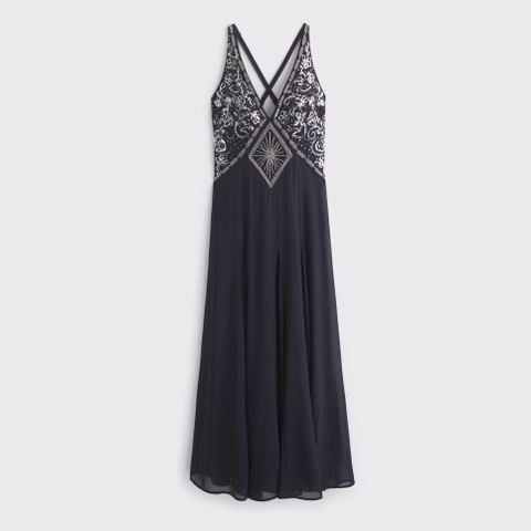 Женские платья Abercrombie & Fitch Beaded Plunge Maxi Dress