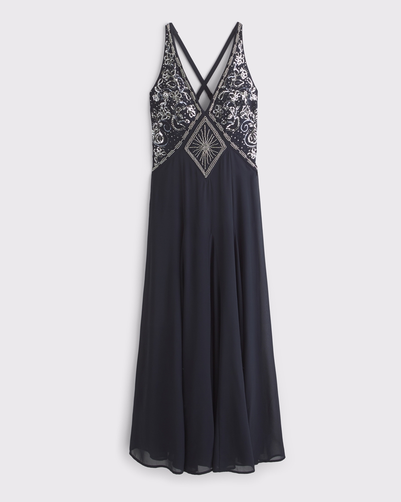 abercrombie strappy plunge corset maxi dress This TikTok-Favorite Abercrombie Black Dress Is Back in Stock Today