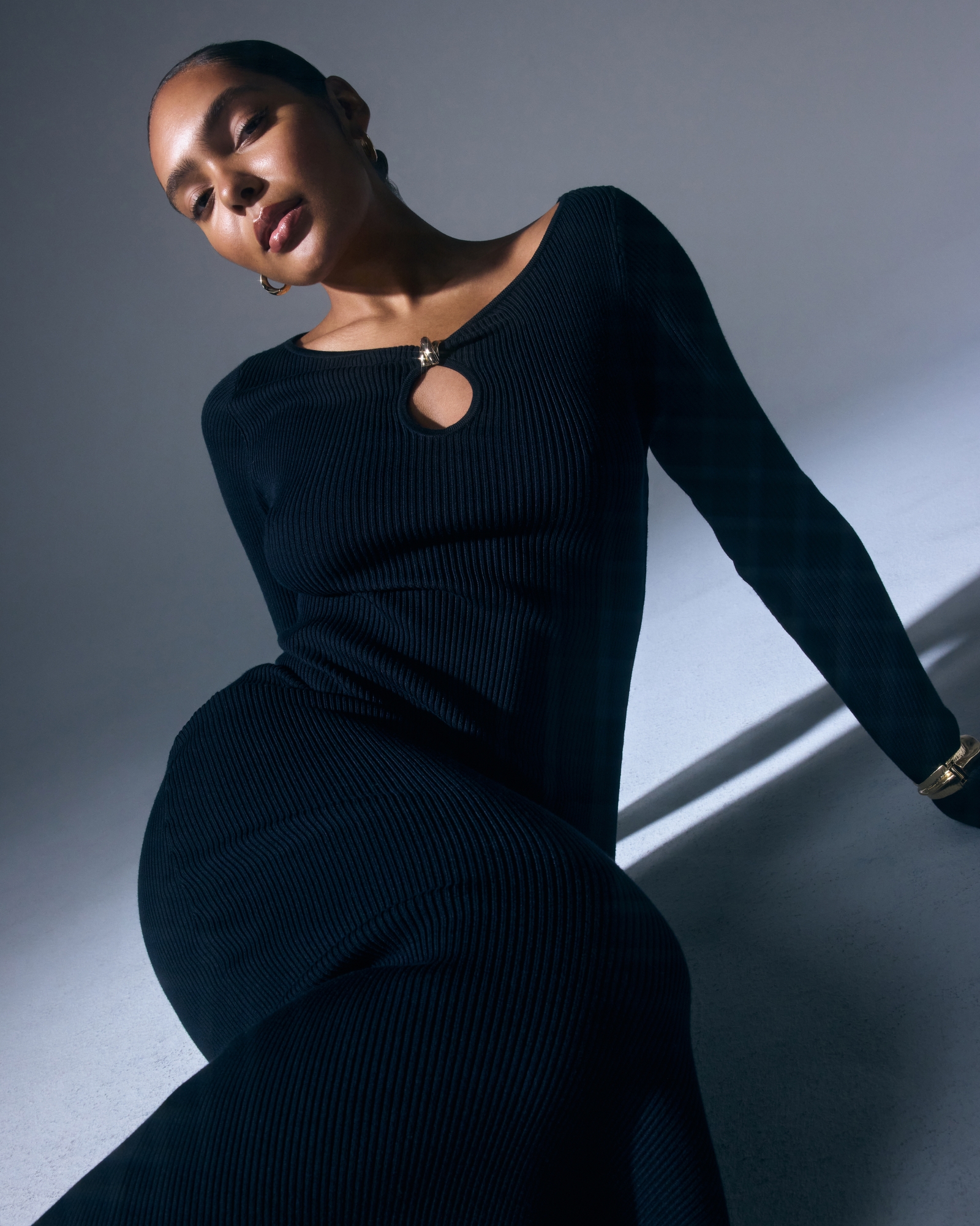 Hardware Keyhole Maxi Sweater Dress