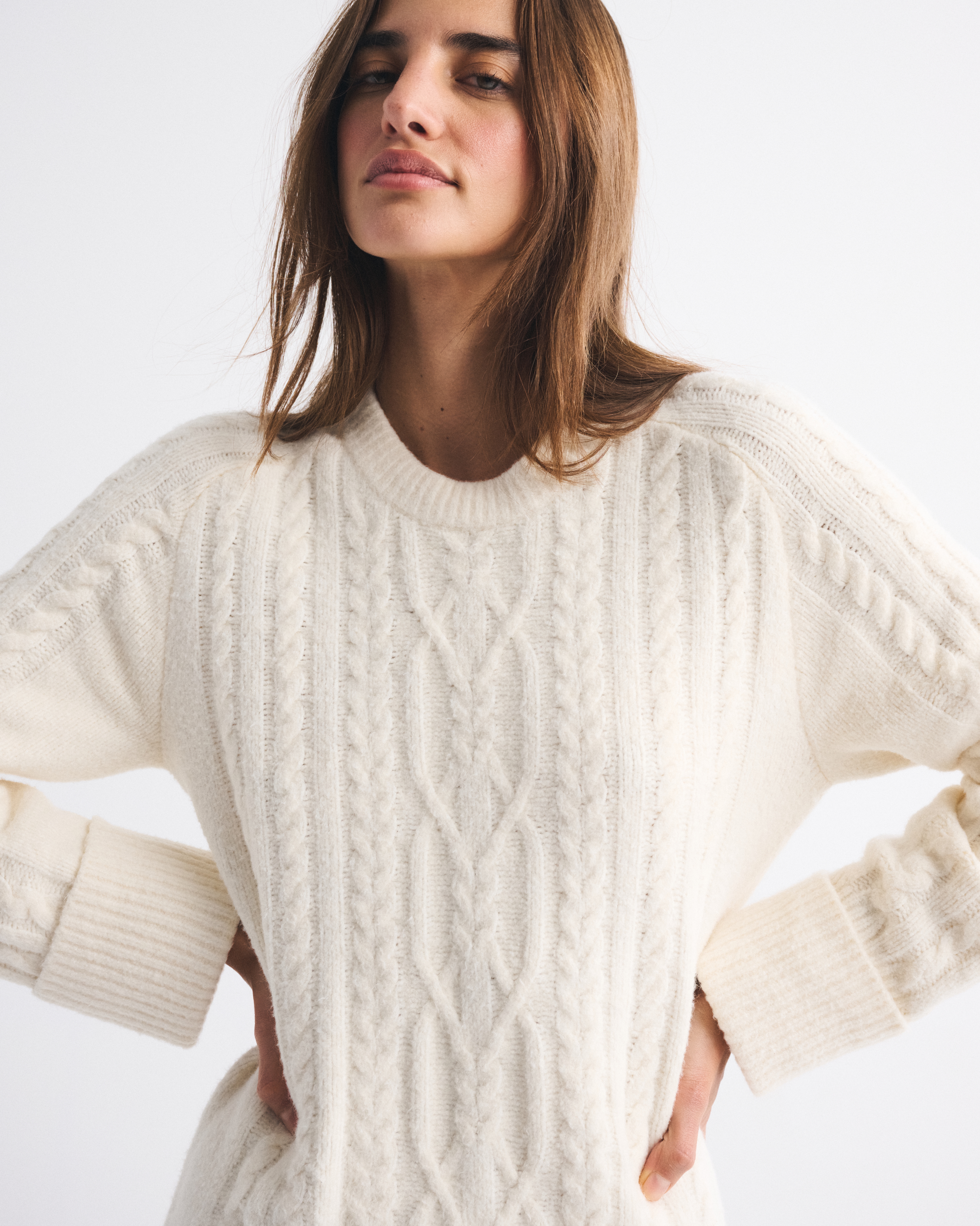 Abercrombie & Fitch The A&f Madeline Cable Mini Sweater Dress In Multi