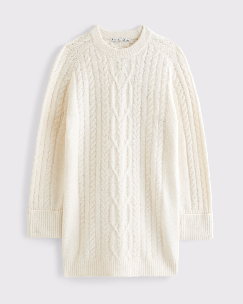 ivory turtleneck sweater dress Ivory Turtleneck Bell Sleeve Sweater Dress – PinkBlush main image 1
