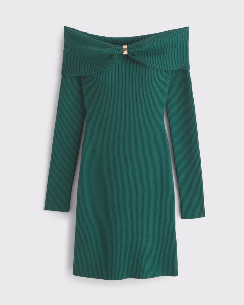 green emerald velvet dress Off the Shoulder Sweater Maxi Dress – BLANKWardrobe