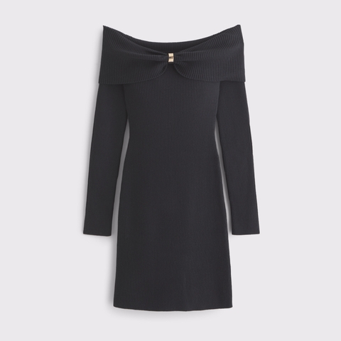 Женские платья Abercrombie & Fitch Off-The-Shoulder Hardware Mini Sweater Dress