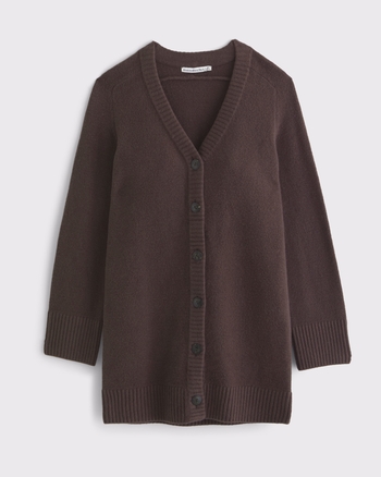 Long-Sleeve Cardigan Mini Sweater Dress