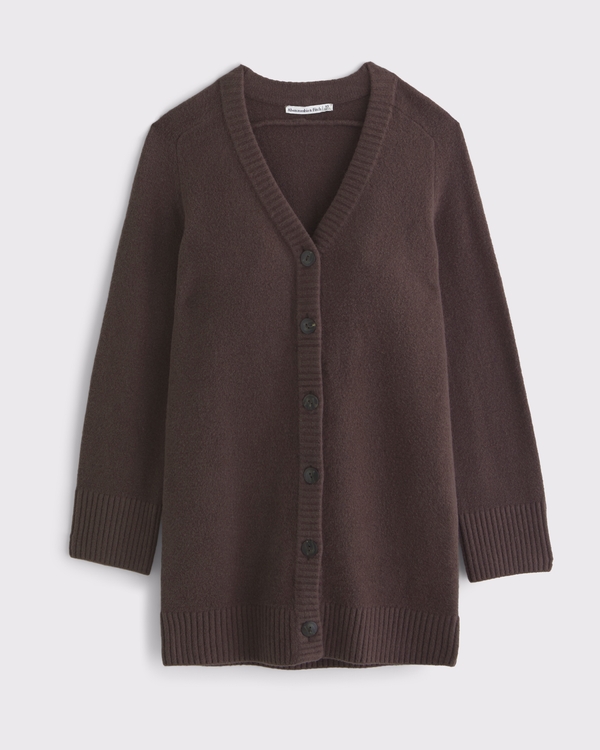 Long-Sleeve Cardigan Mini Sweater Dress