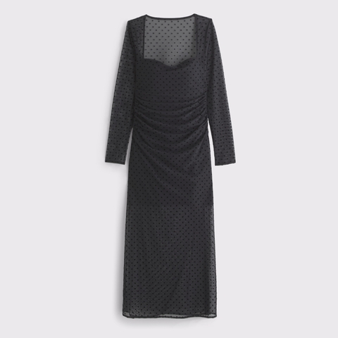 Женские платья Abercrombie & Fitch Bra-Free Long-Sleeve Mesh Maxi Dress