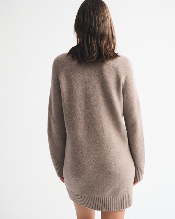 Long-Sleeve Cardigan Mini Sweater Dress