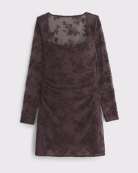 Langärmliges Minikleid aus Netzstoff zum Tragen ohne BH