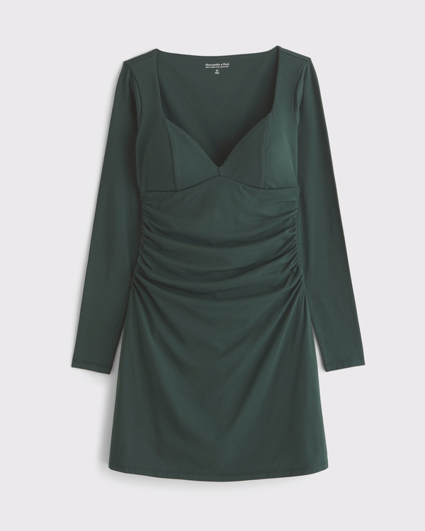 Women's A&F Zoe Bra-Free Long-Sleeve Lace Mini Dress in Black | Size XXS TALL | Abercrombie & Fitch