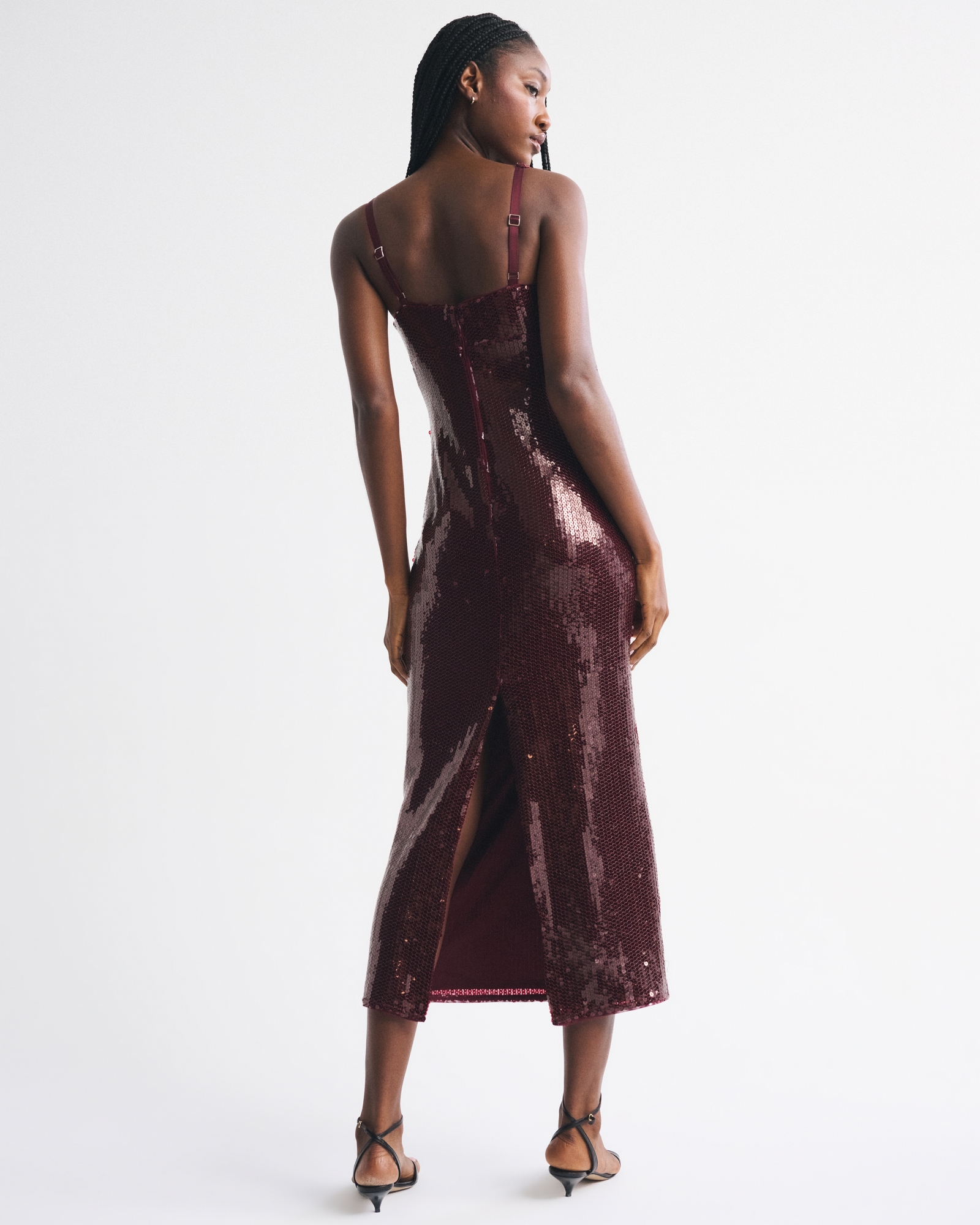 Corset Sequin Midi Dress