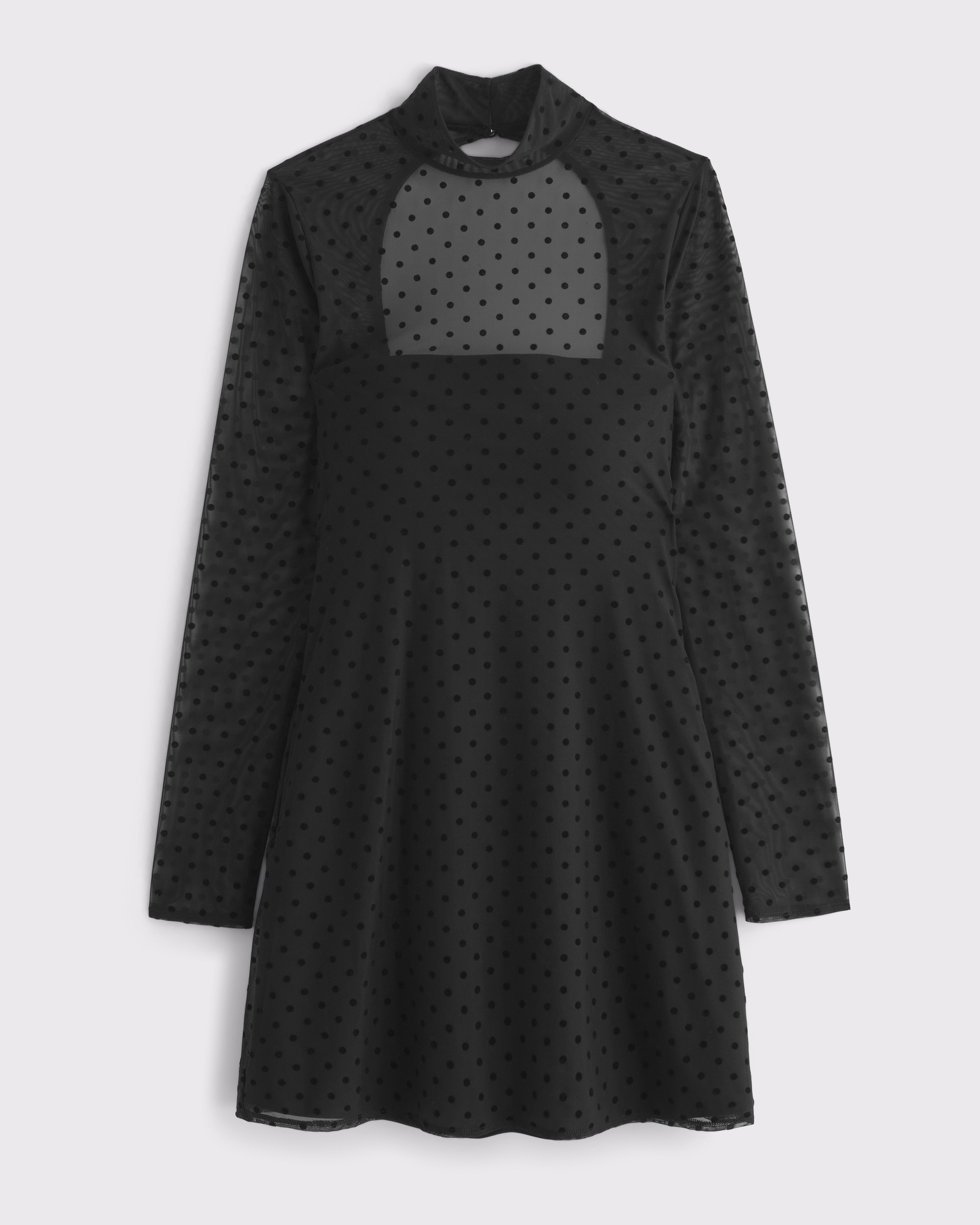 Bra-Free Open-Back Mockneck Mini Dress