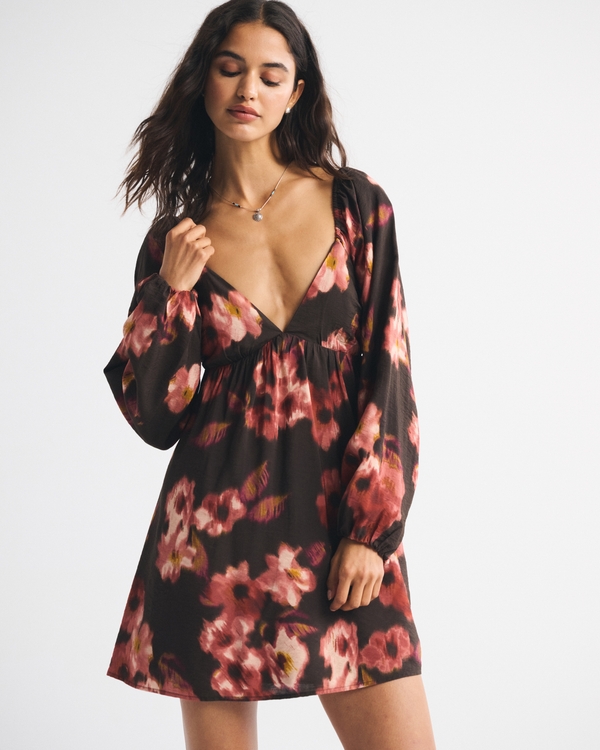 Bra-Free Clasp-Back Flowy Mini Dress