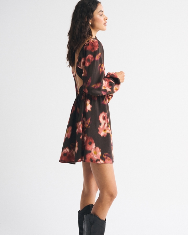 Bra-Free Clasp-Back Flowy Mini Dress