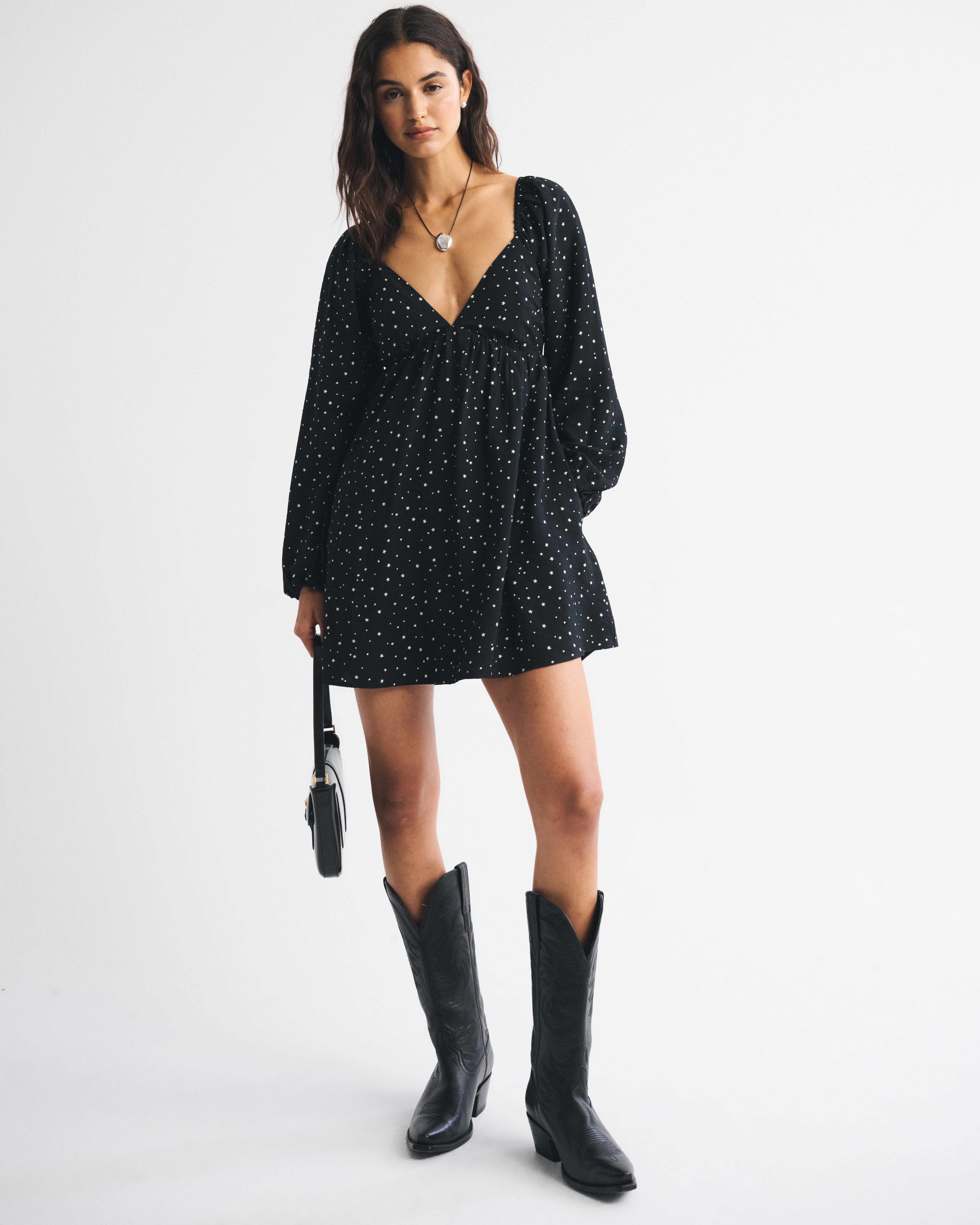 Женские платья Abercrombie & Fitch Bra-Free Clasp-Back Flowy Mini Dress — фото 3