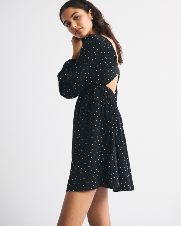 Bra-Free Clasp-Back Flowy Mini Dress