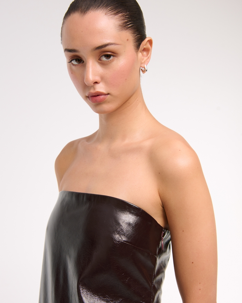 The A&F Scarlett Strapless Vegan Leather Skort