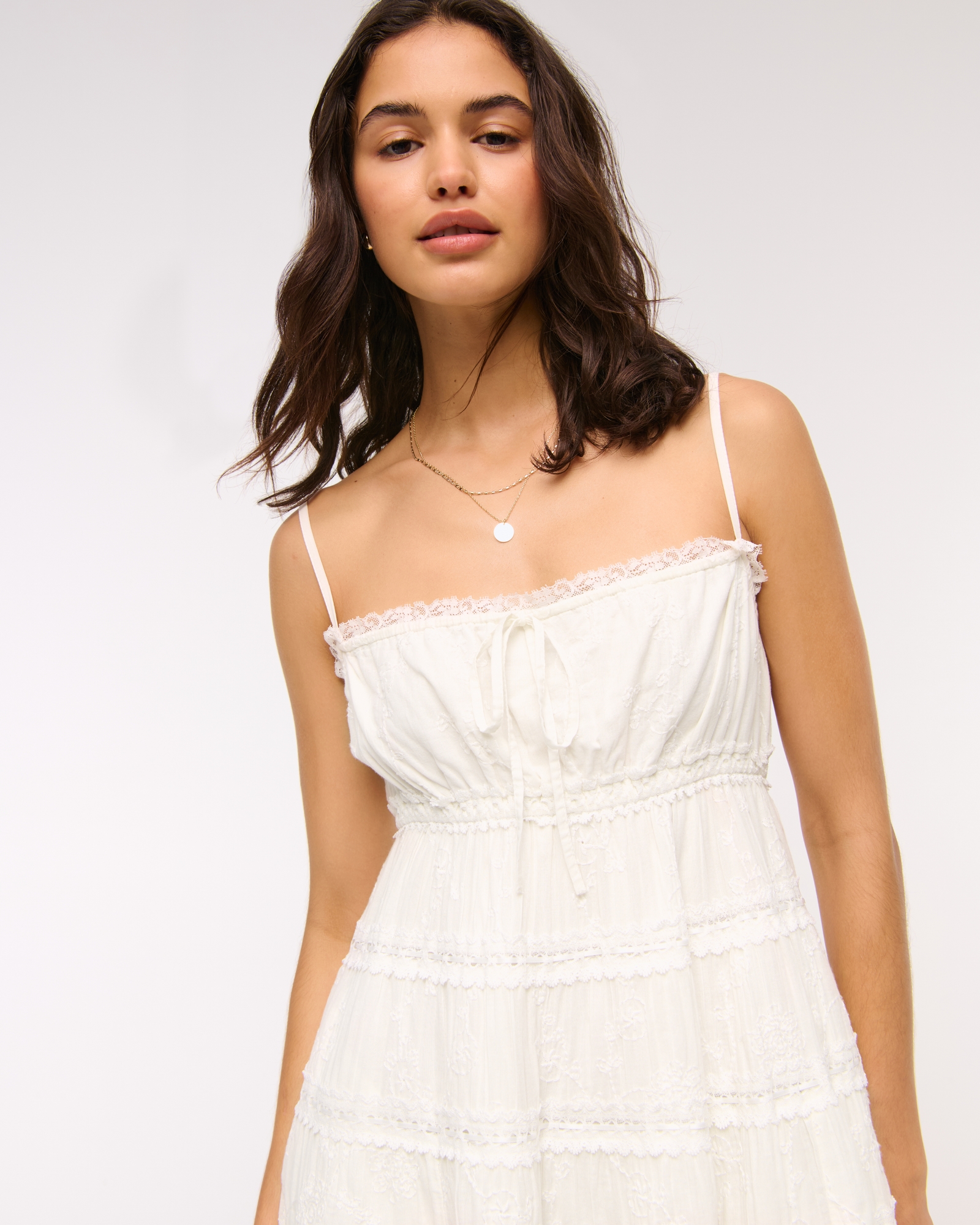 Lace Tie-Front Mini Dress