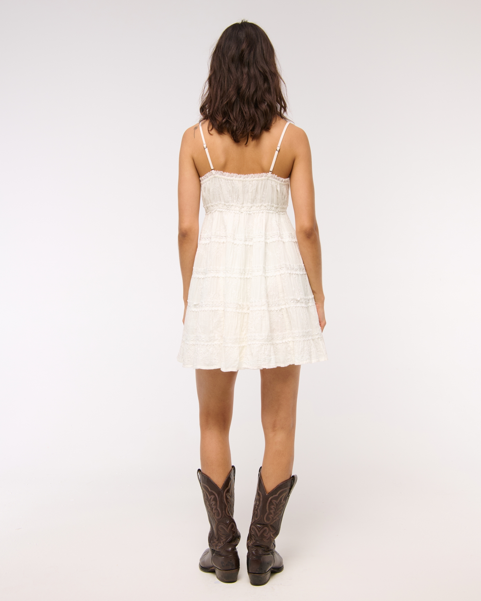 Lace Tie-Front Mini Dress