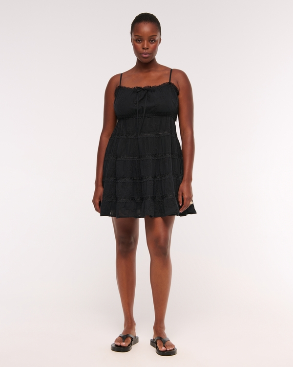 black tie front mini dress Leonie Tie Front Mini Dress