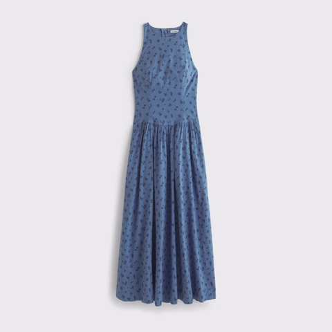 Женские платья Abercrombie & Fitch High-Neck Drop-Waist Midi Dress