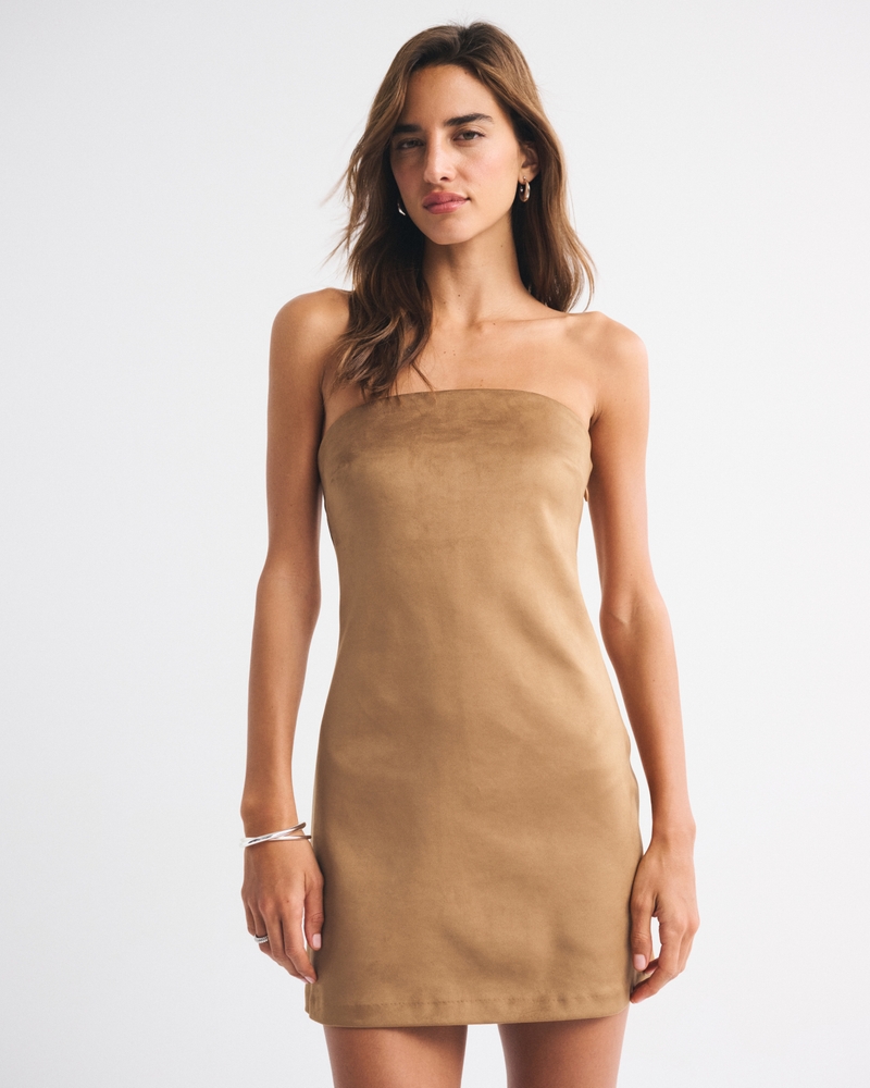 The A&F Scarlett Strapless Vegan Suede Skort