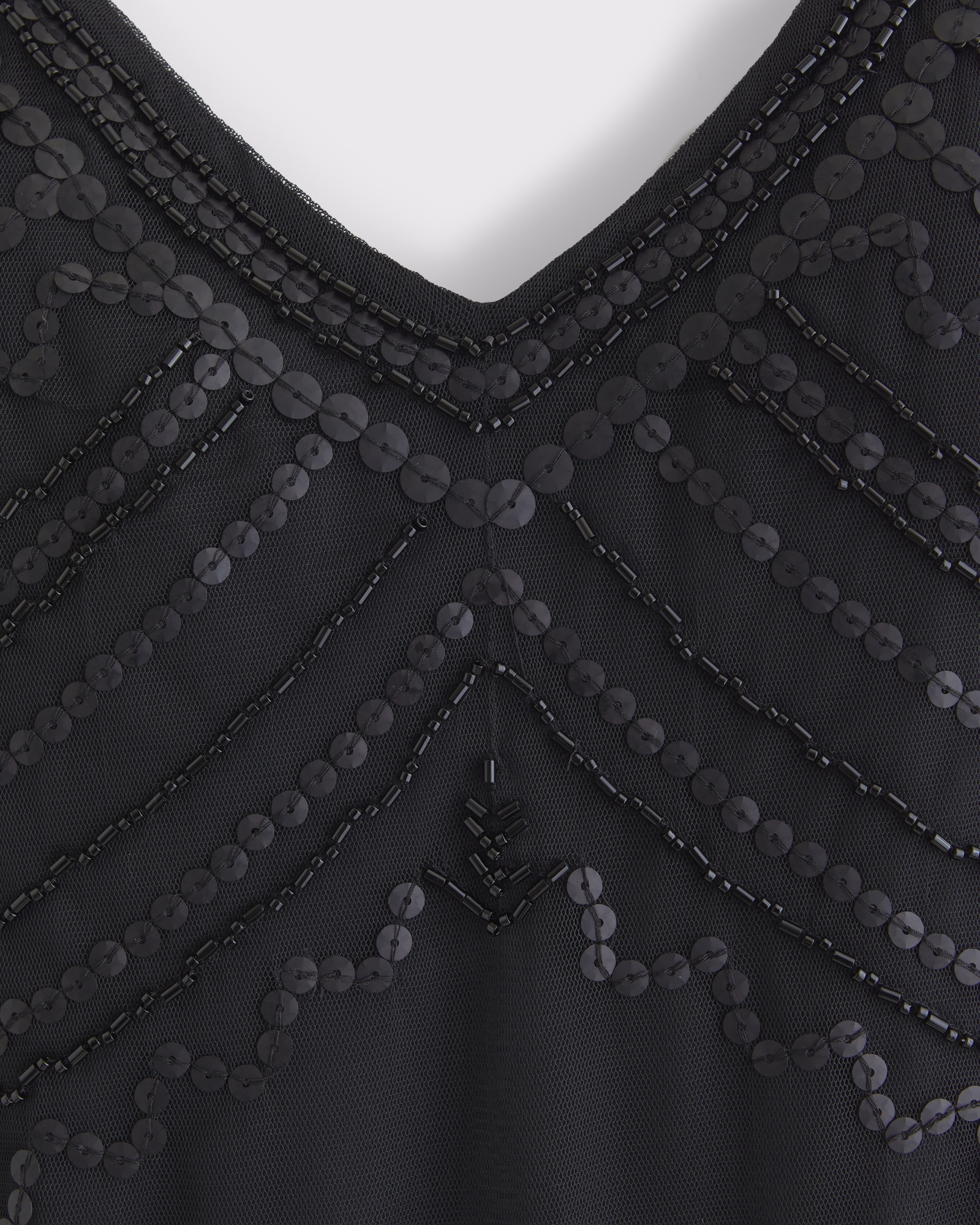 Tie-Back Beaded Slip Midi Dress